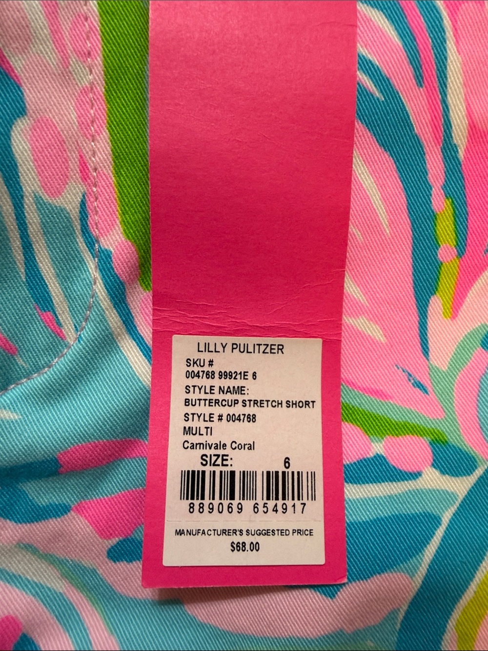 Lilly Pulitzer Vibrant Colors Printed Buttercup Scalloped Hem Shorts - Picture 2 of 7
